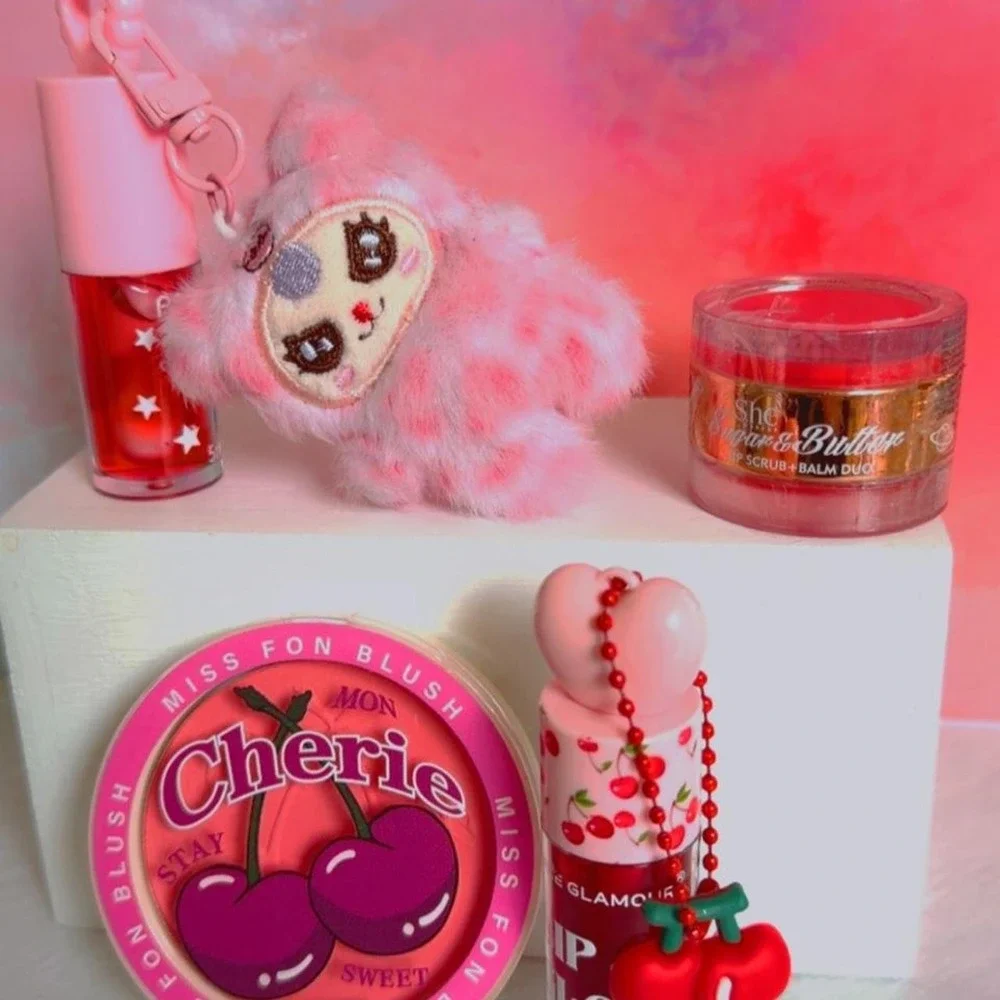 Y2K CHERRY‎ GIRL COQUETTE MAKEUP BUNDLE 🍒✨#7 PINK